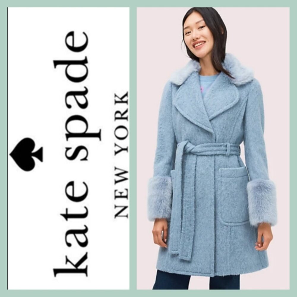 Kate Spade Fur Trim Wrap Coat